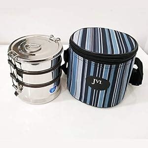 jvl leak proof stainless steel triple lunch box|Leak Proof Lunch Box Triple .